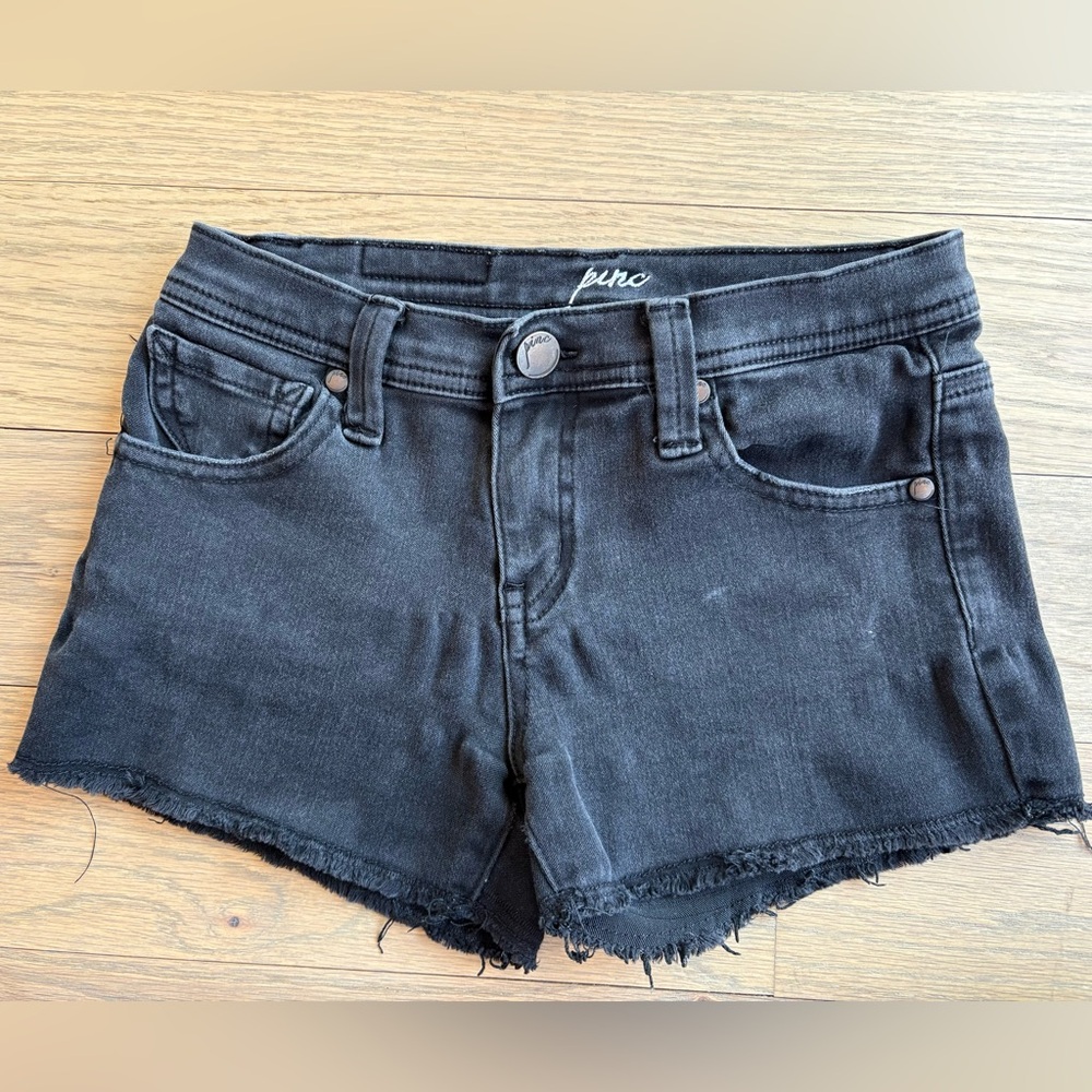 Pinc Premium brand girls black denim shorts. Size 12. Good condition!
